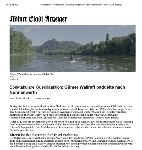 SpektakulareGuerillaaktionGunterWallraffpaddeltenachNonnenwerth